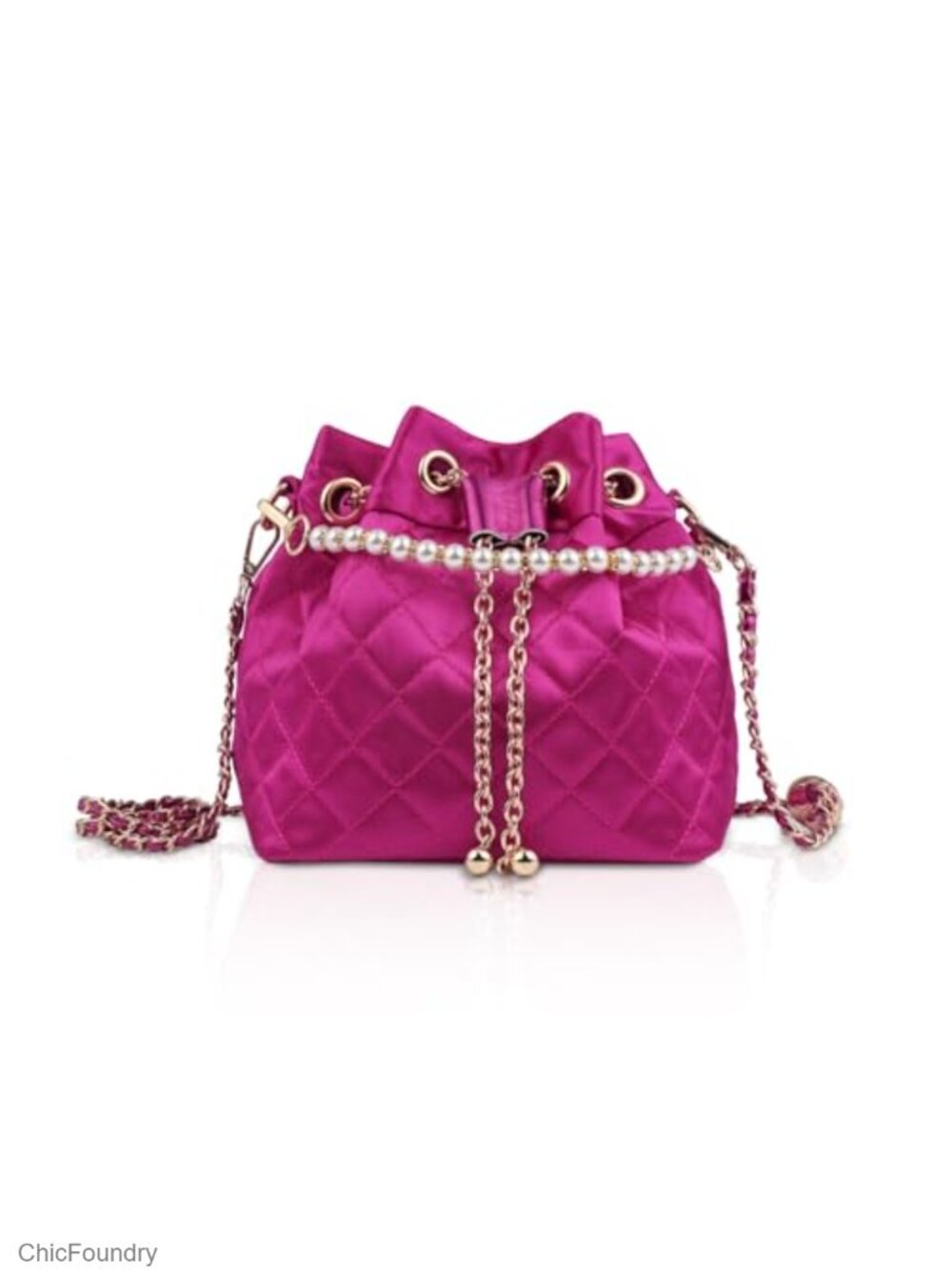 Evening Clutch Bucket Bag Nylon Crossbody Wristlet with Detachable Strap